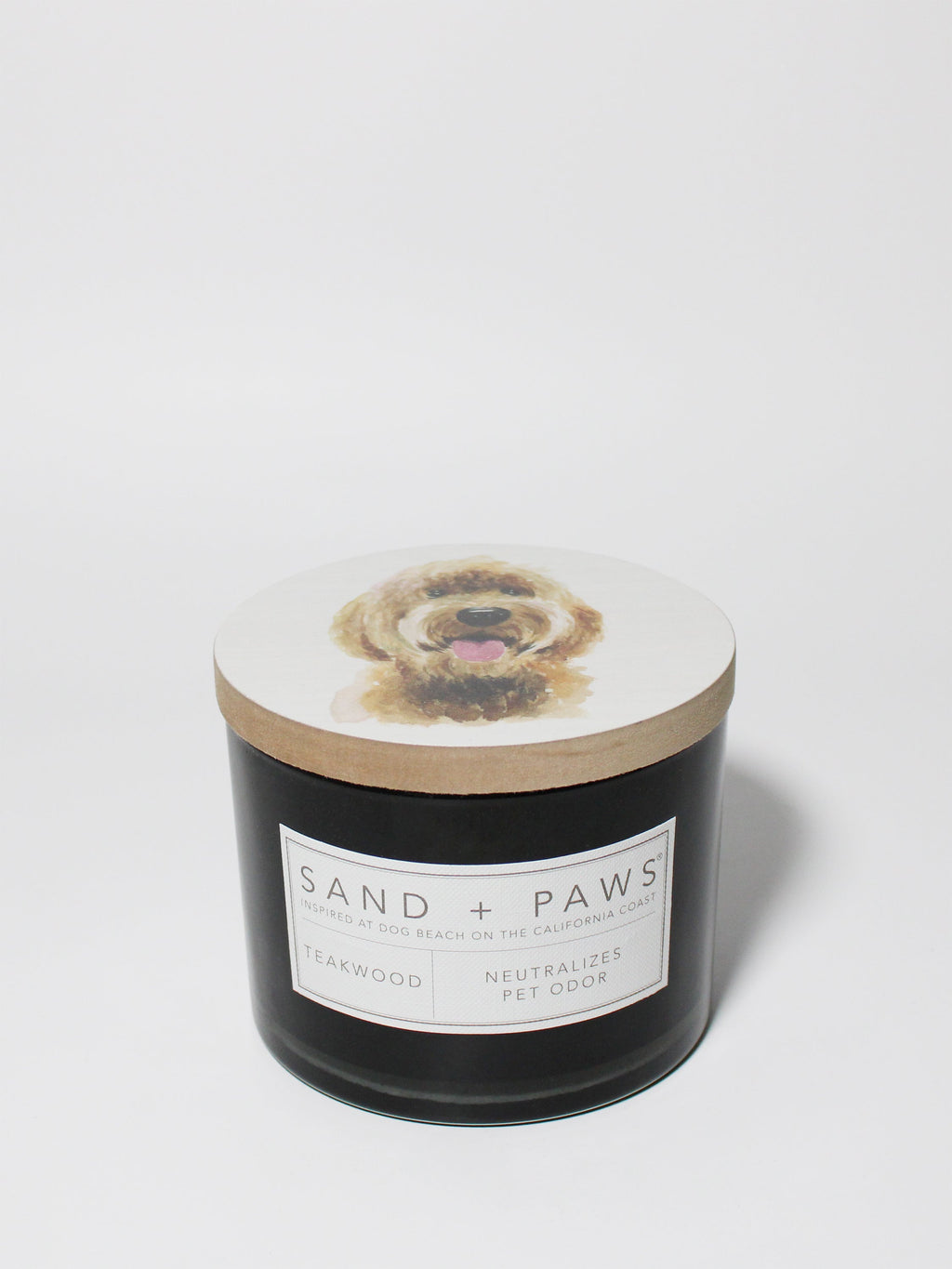 Aromatic Sand + Paws Teakwood 12 oz scented candle
