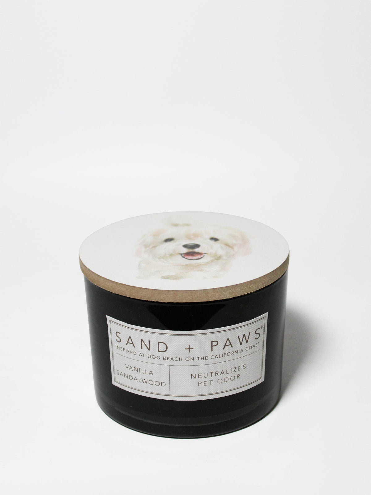 Aromatic Sand + Paws Vanilla Sandalwood 12 oz scented candle