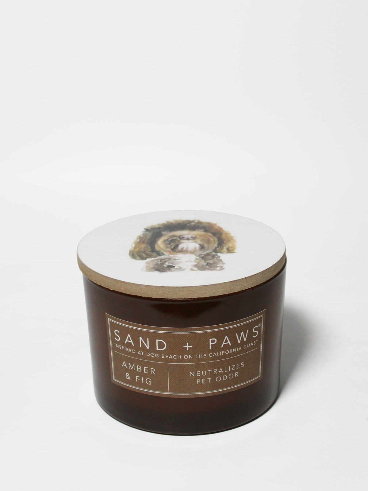 Aromatic Sand + Paws Amber & Fig 12 oz scented candle