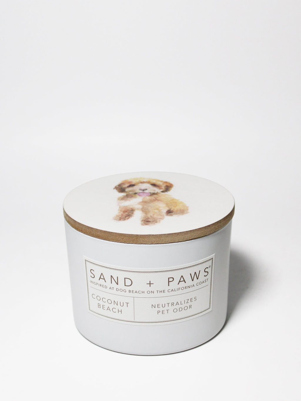 Aromatic Sand + Paws Coconut Beach 12 oz scented candle