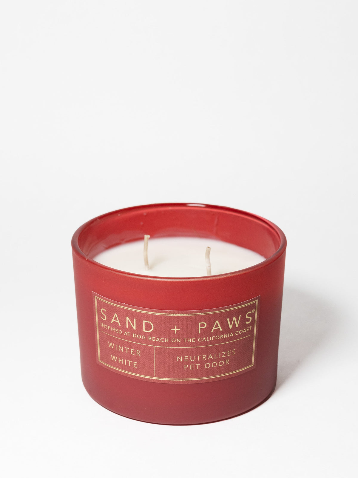 Aromatic Sand + Paws Winter White 12 oz scented candle