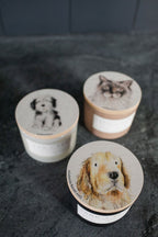 Aromatic Sand + Paws White Vanilla 12 oz scented candle