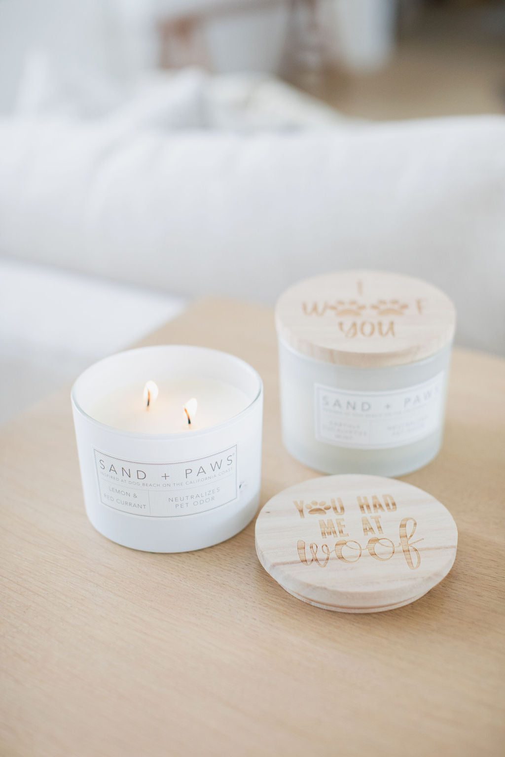 Aromatic Sand + Paws Lemon & Red Currant 12 oz scented candle