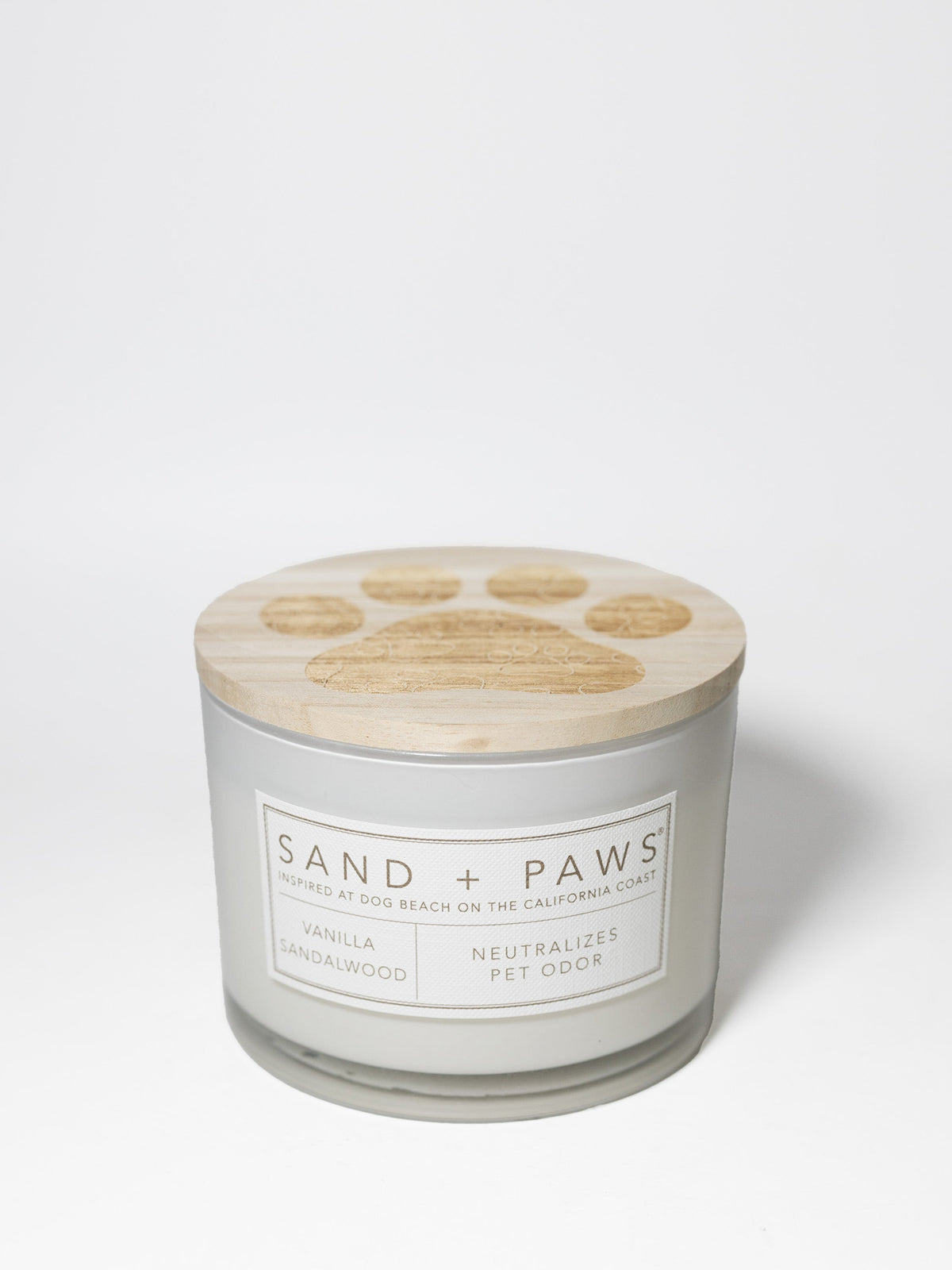 Aromatic Sand + Paws Vanilla Sandalwood 12 oz scented candle