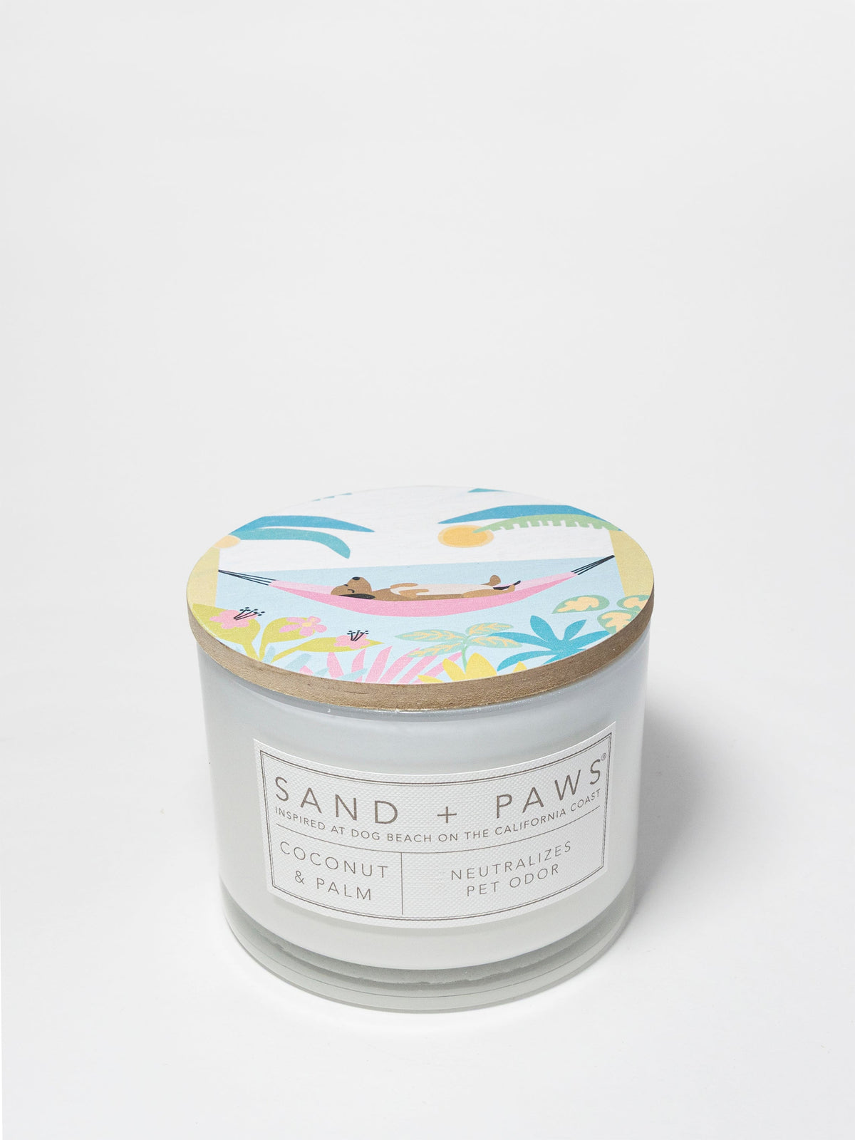 Aromatic Sand + Paws Coconut & Palm 12 oz scented candle