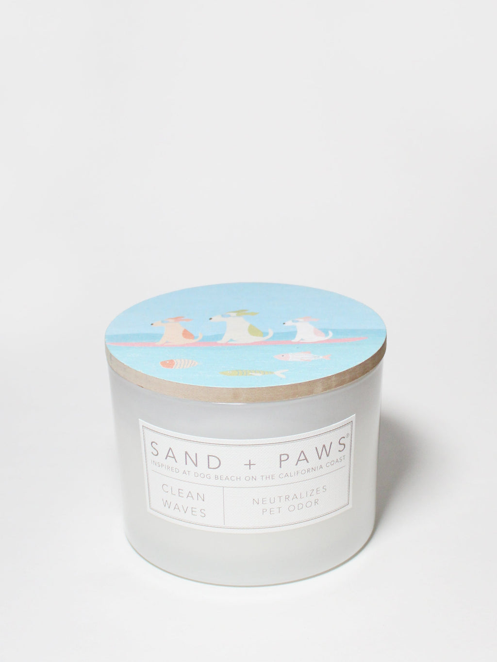 Aromatic Sand + Paws Clean Waves 12 oz scented candle
